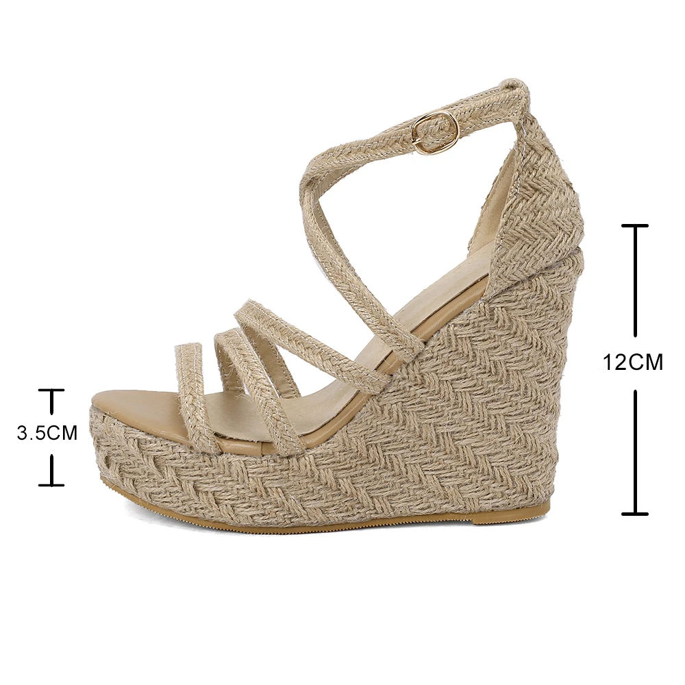 Summer Ladies Platform Sandals Women Comfortable Wedges High Heels Pumps Sandalia Female Summer Espadrilles Shoes Size 33 42