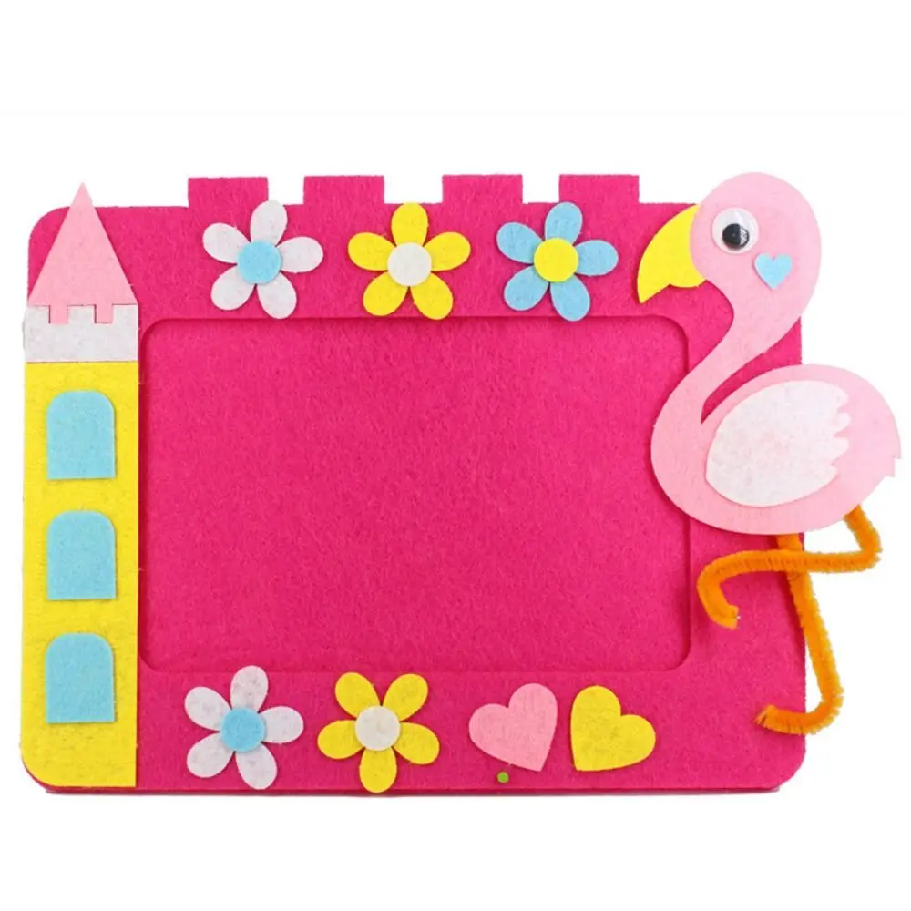 

Cartoon Animal Non-woven Photo Frame Educational Applique Non-woven Picture Frames Handmade Sewing Set 3D Photo Frame Children
