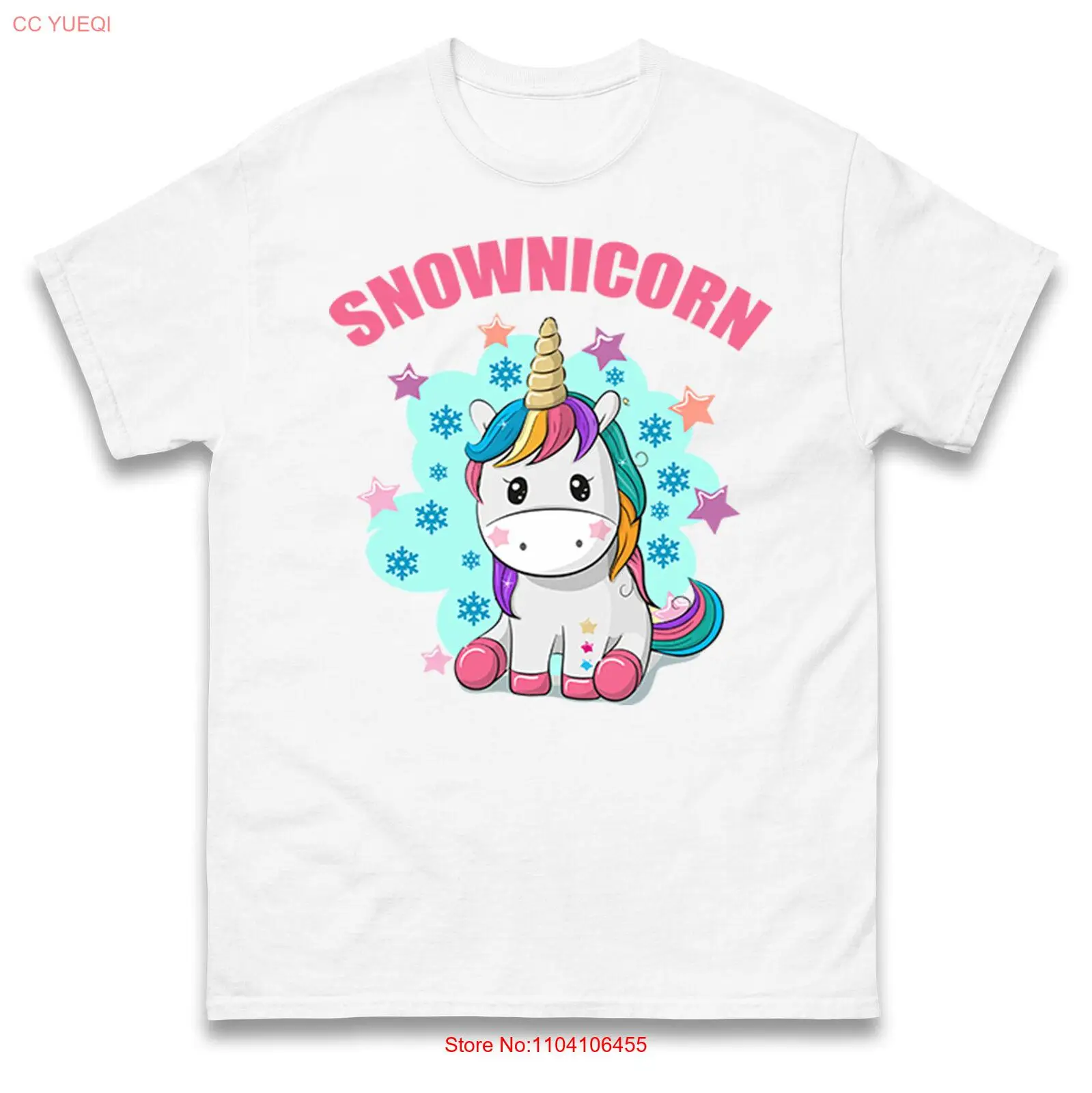 

Snownicorn Christmas T Shirt,Cute Christmas Unicorn with Snowflakes Tee
