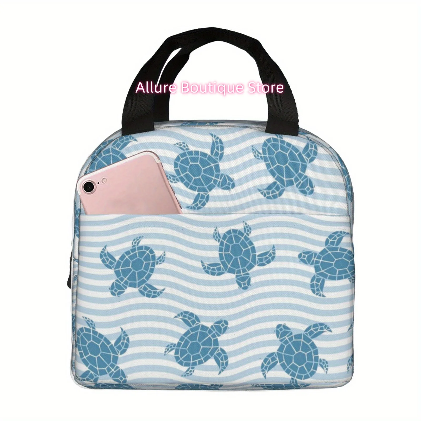 Reusable Turtle-Themed Insulated Lunch Bag for Adults & Men - Leakproof, Cooler Bag with Secure Zipper Closure, Perfect for Work