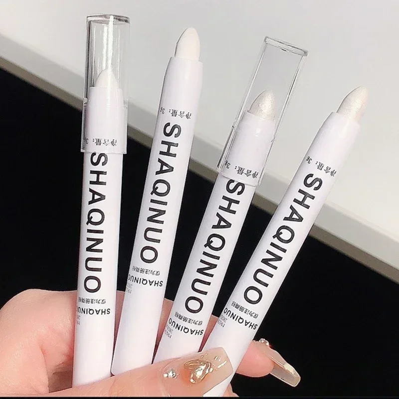Matita per eyeliner ombretto bianco opaco perlescente Matita per occhi glitter impermeabili Ombretto per trucco Pigmento per baco da seta Penna per ombretto di bellezza