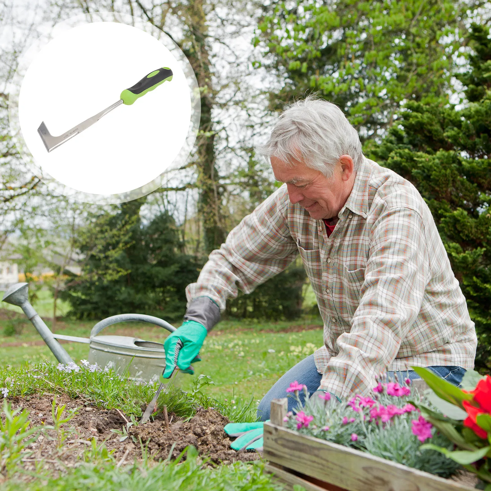 

Инструмент для прополки из нержавеющей стали с удобной пластиковой ручкой для удаления сорняков, культивирования, удаления мха, копания в саду и на патио