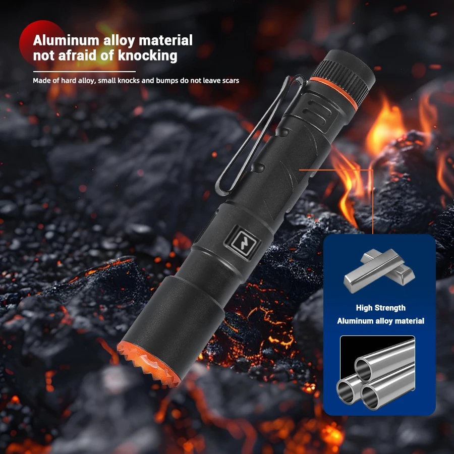 Imagem -06 - Lanterna Led Recarregável Usb Ultra Brilhante Tocha Tática Camping Luz Impermeável Caça Pesca Andar Iluminação Lanterna