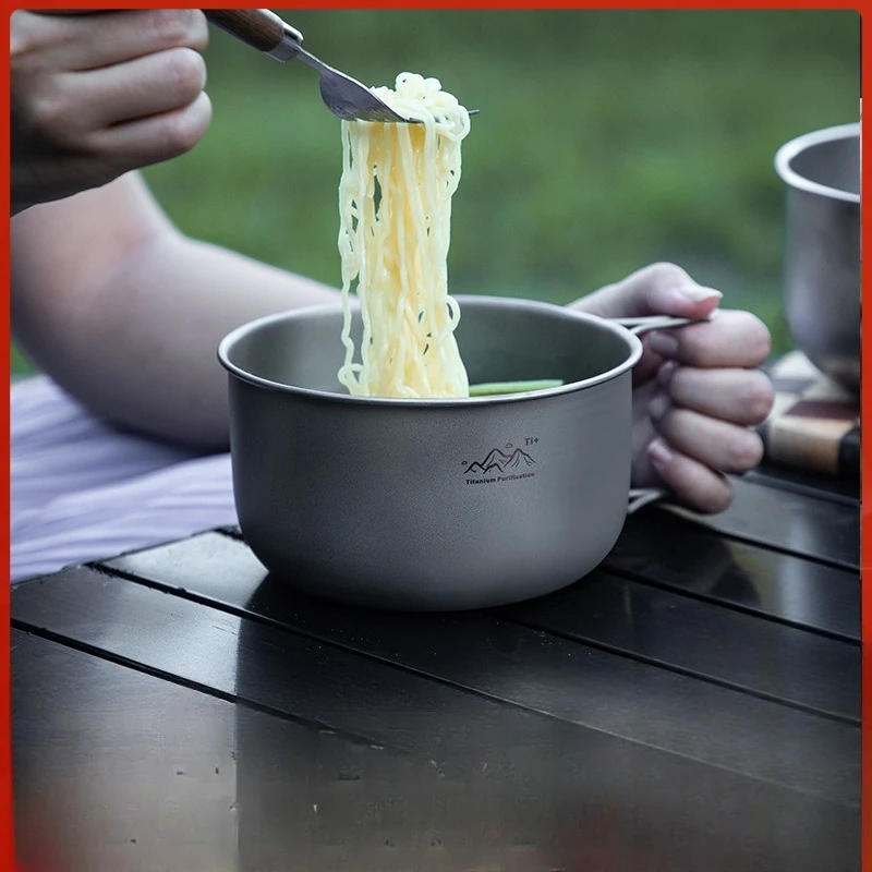 

Титановый походный котелок: ультралегкий, складной дизайн + портативная миска для походов, кемпинга и пикников на природе