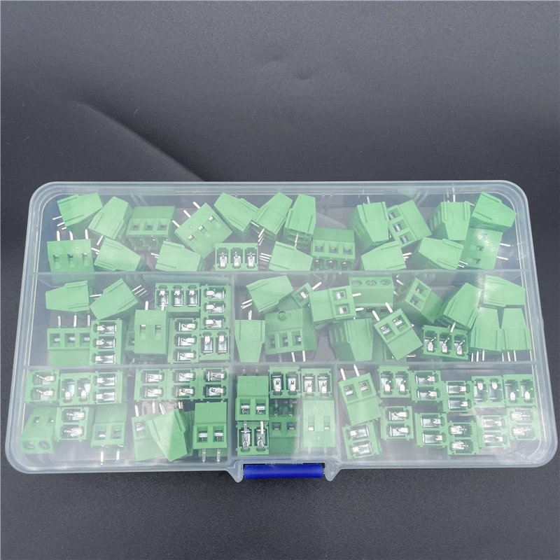 80PCS KF128-2P 3P green thread screw terminal connector KF128 pitch 5.0MM