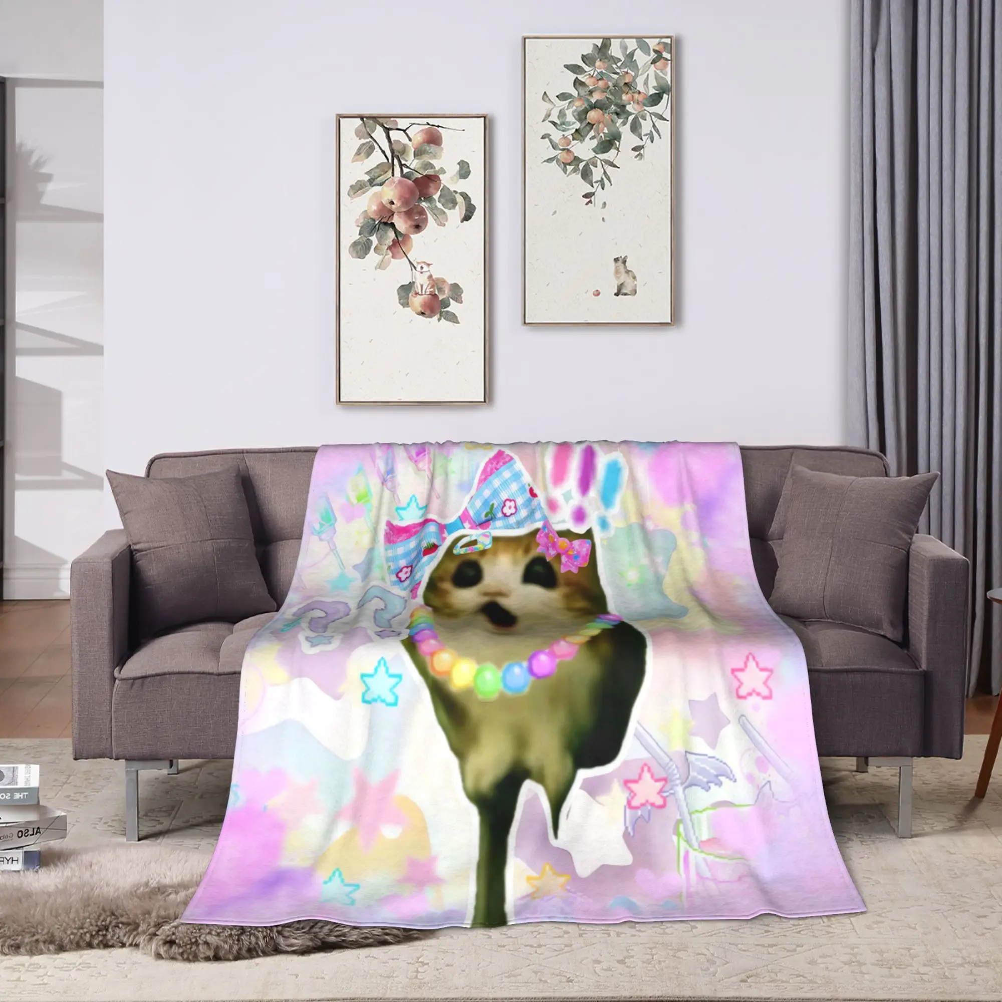 Decora Meowl Blankets  Decorative Flannel Bedding Throws For Couch Chair Sofa Bed Super Soft Custom Quality Bedspread Gift Idea