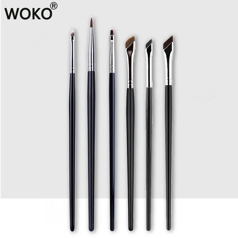 6PCS Eyeliner Brush Sets Thin Gel Eyeliner Makeup Brushes Flat Top Eyeliner Concealer Brush Eye Liner Detailed Make Up Tool