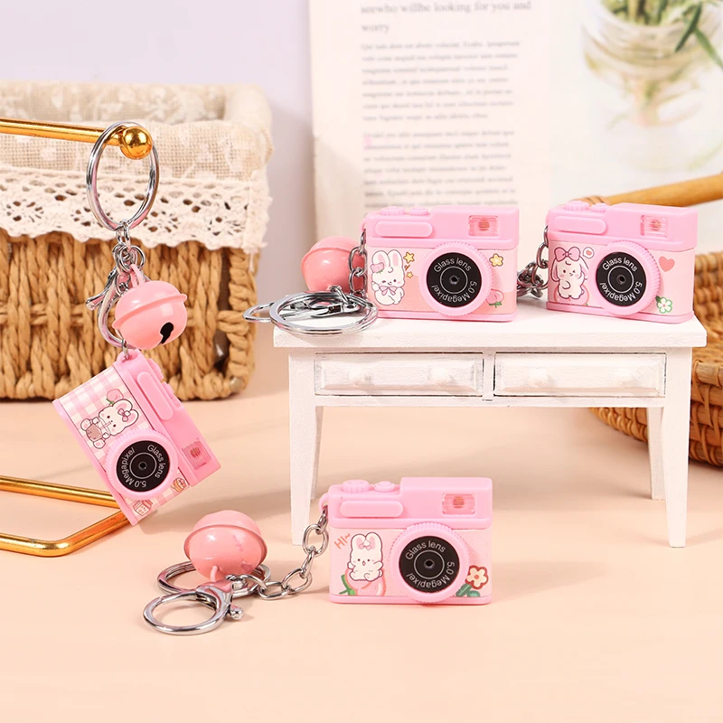 Mini Cartoon Camera Keychain SLR Camera W/Shutter Flash Keyring Creative Simulation Camera Key Holder Bag Pendant Couple Gift