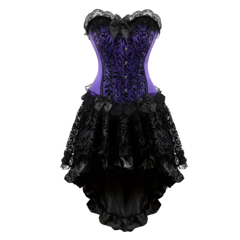 Victorian Corset ชุดเซ็กซี่ Floral Lace Overbust Corset Top ผู้หญิงแฟชั่นชุดรัดตัว Bustier ชุดชั้นในชุด RZ952