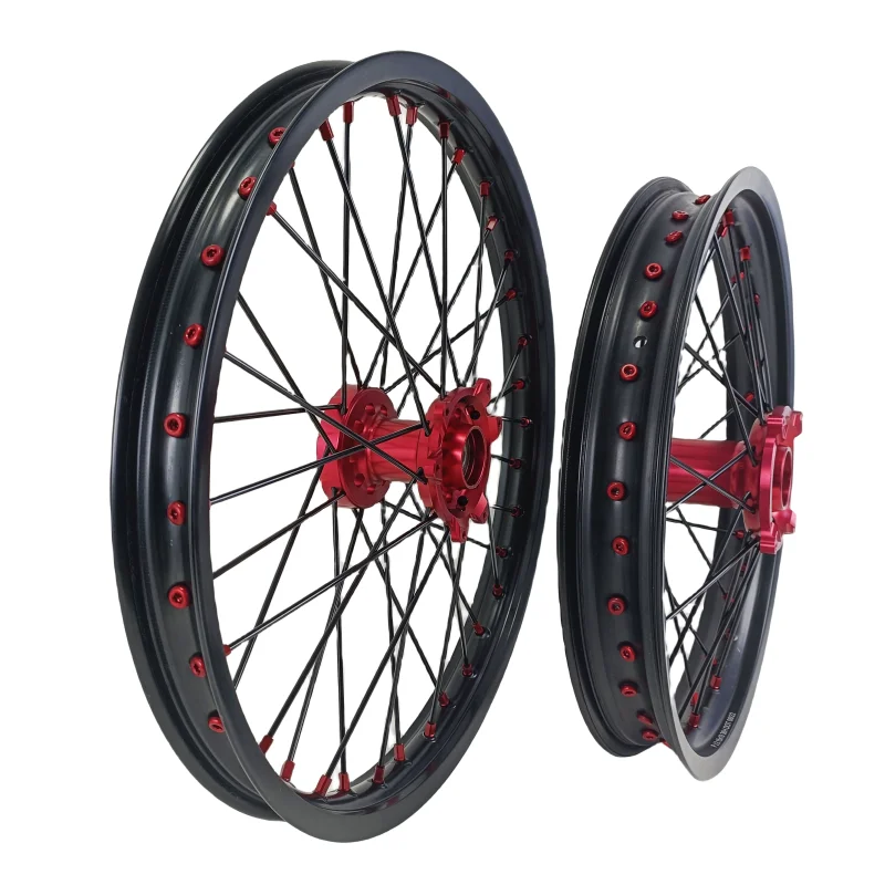 Motorcycle 21/18 Enduro Spoked Wheels & Rims Set Compatible With CRF250X CRF450
