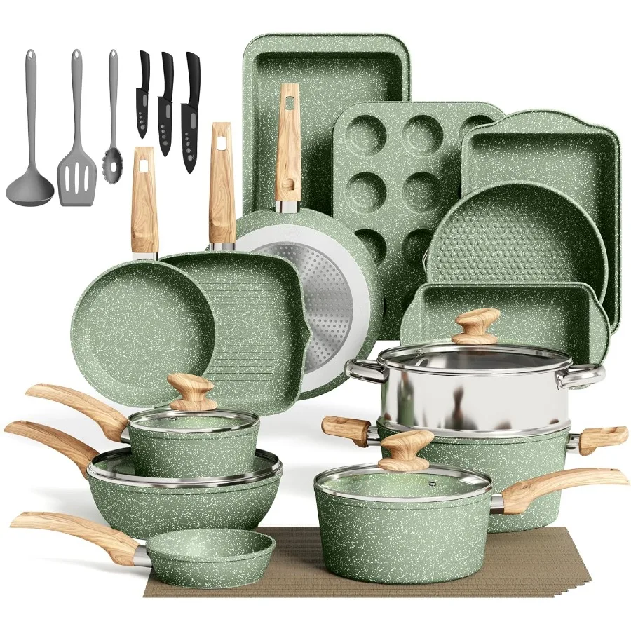 

Набор кухонной посуды и формы для выпечки с антипригарным покрытием и гранитным покрытием для домашней кулинарии В комплект входит сковорода, кастрюля для выпечки