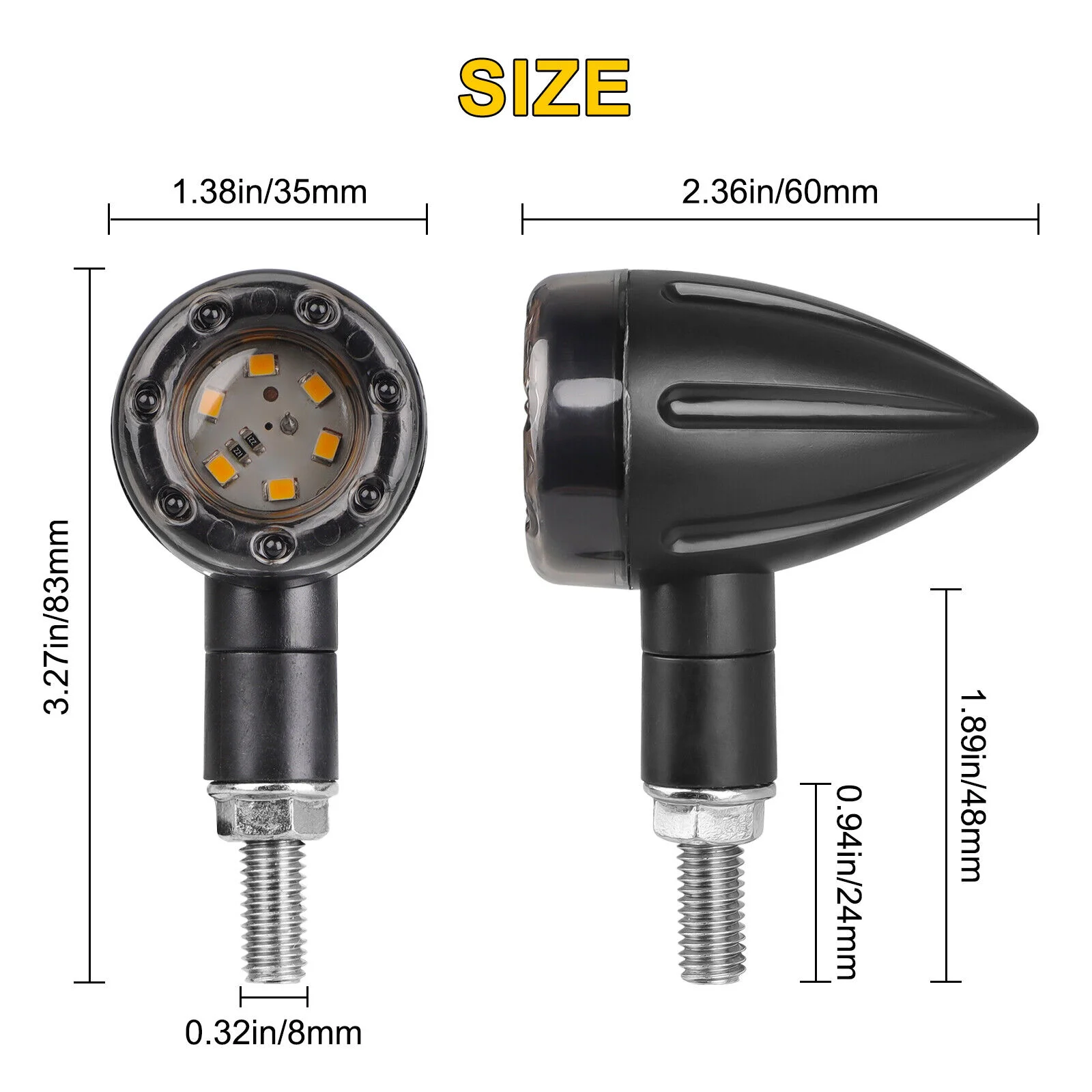 LupuAuto 2/4Pcs moto LED indicatori di direzione ambra e rossi indicatori di direzione avvertimento direzione posteriore accessori per lampade