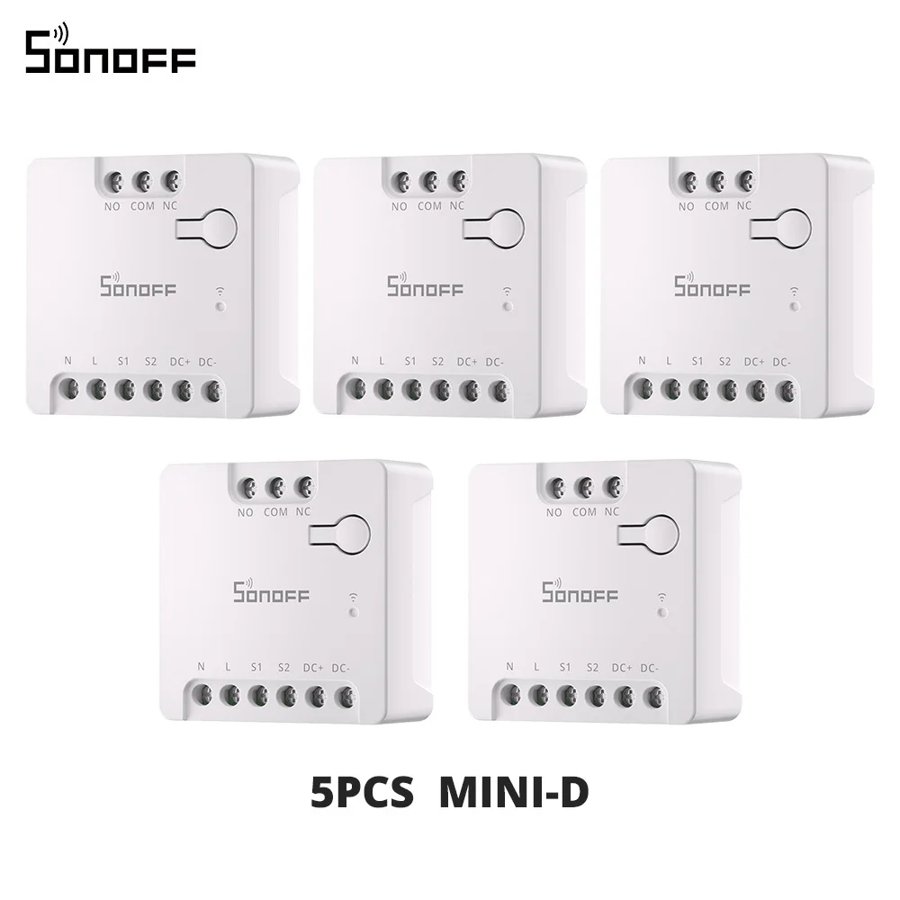 SONOFF MINI-D Droge Contact WiFi Smart Switch ESP32 Chip Matter Compatibel AC/DC Ingang 1-10 Stuks Set Slimme Scène via EWeLink Alexa