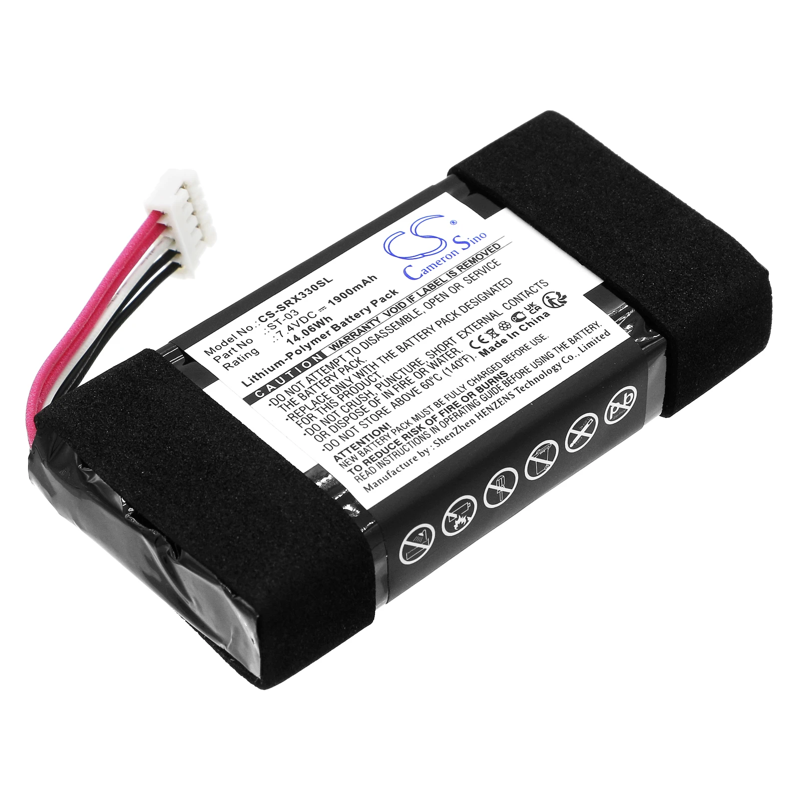 

Li-Polymer Speaker Battery for Sony, 7.4V, 1900mAh, Compatible Models: SRS-X33