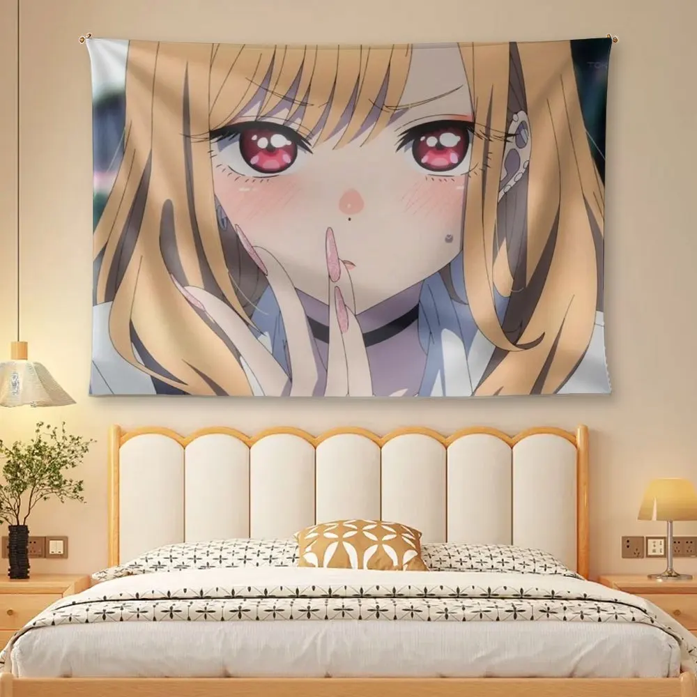 M-My Dress Up Darling Marin Kitagawa Anime Tapestry Wall Art Kawaii Cutecore Room Decor Aesthetic Room Decoration Accessories