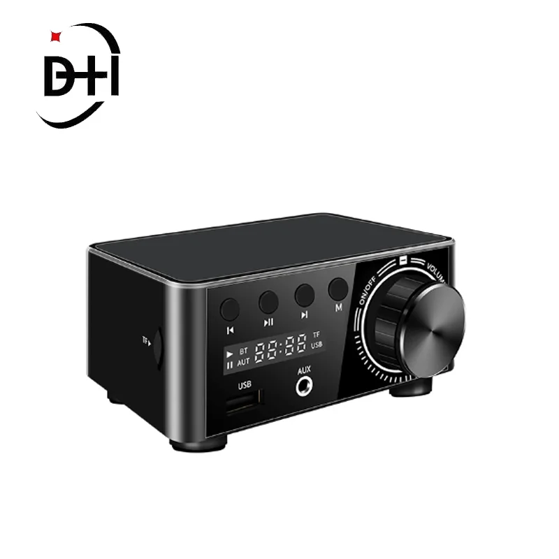 Mini Audio HiFi Bluetooth 5.0 Power Class D Amplifier Tpa3116 Digital Amp 50W*2 Home Audio Car Marine USB/AUX IN