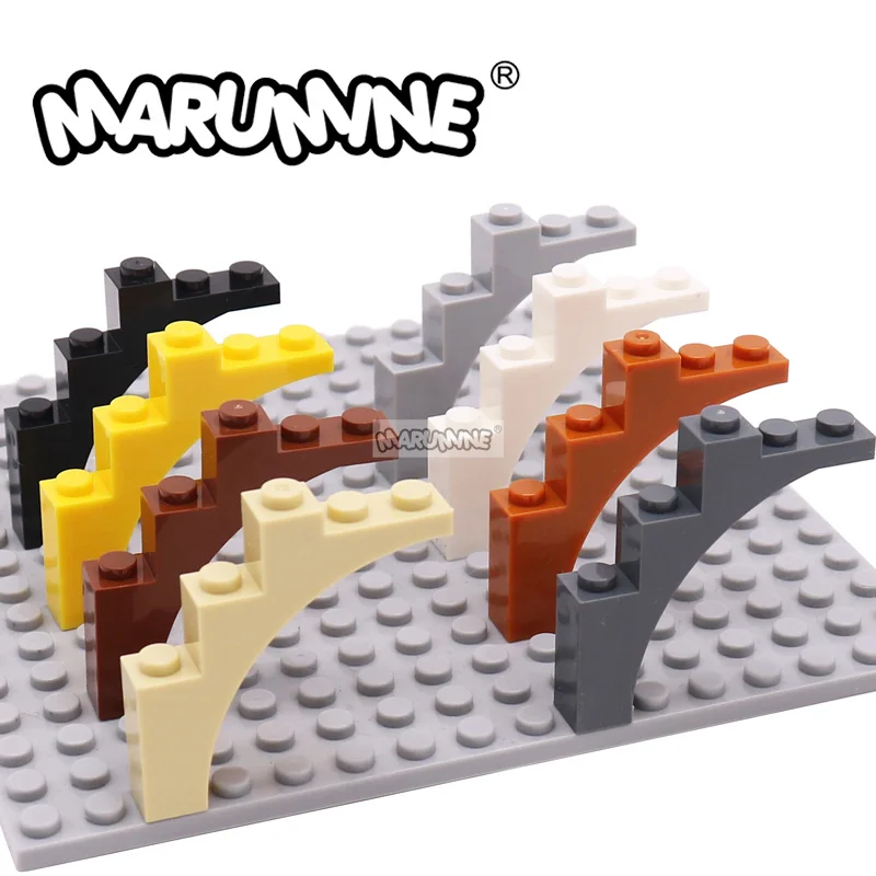 Marumine 15PCS MOC Bricks W. Bow 1x5x4 Arch Trunk Particles  Building Blocks Parts 2339 14395 DIY Classic Tree Accessories