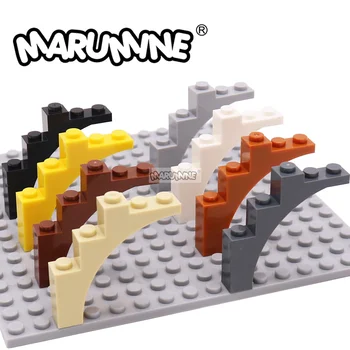 Marumine MOC 브릭, W. 15PCs 활 아치 트렁크 입자 빌딩 블록 부품, 2339 14395 DIY 클래식 나무 액세서리, 1x5x4 