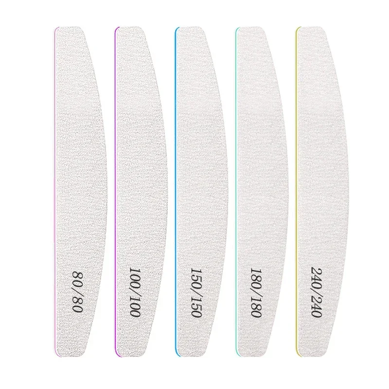 1Pcs Professional Nail File 100/180 Sandpaper Strong Thick Nail Files Sanding Half Moon Lime Nail Accessories And Tools