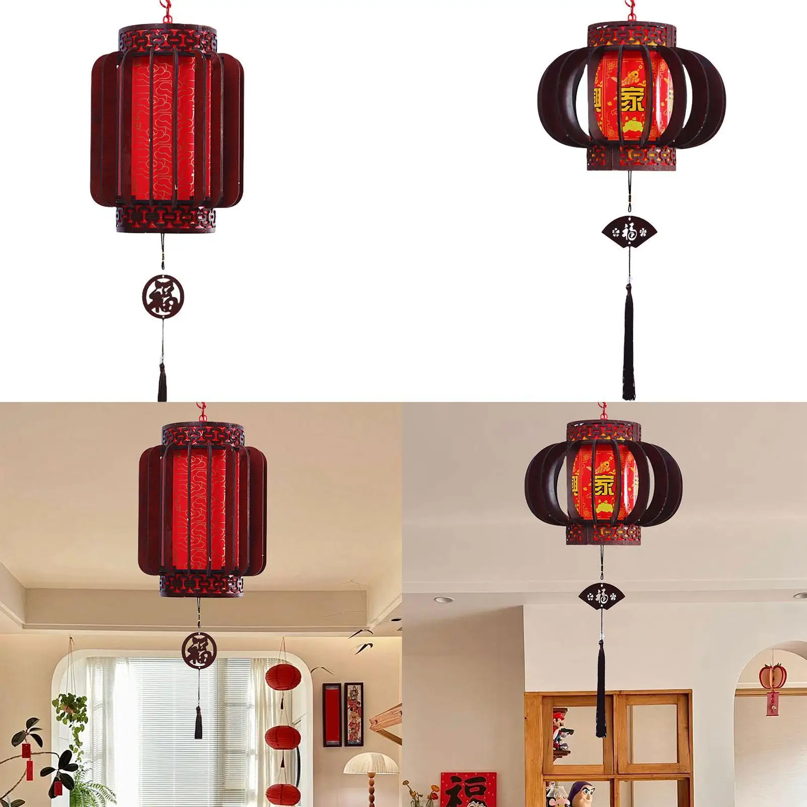 Chinese New Year Lantern Red Rotating Lantern for Living Room Hotel Festival