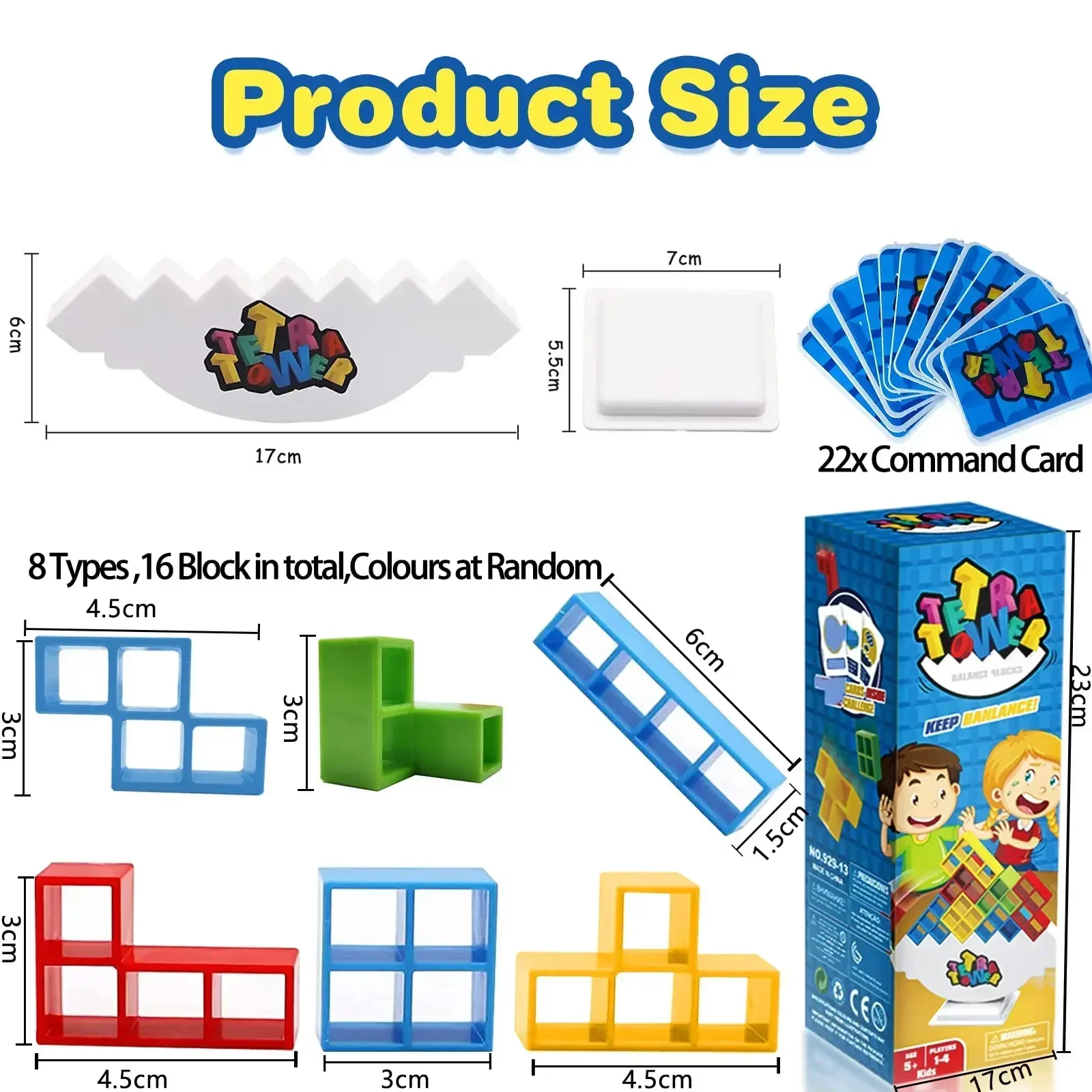 Tetra Tower Balancing Stacking Toys Board Games for Kids & Adults Balance Game Building Blocks Perfect for Family Games Parties