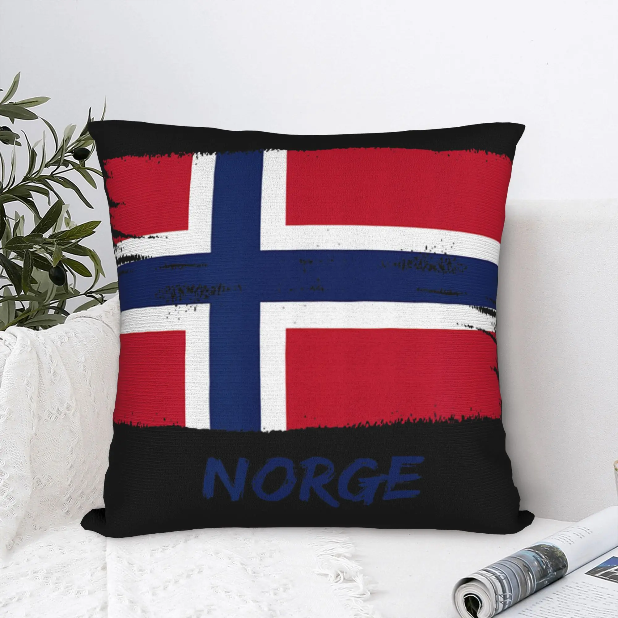 Norwegian Flag of Norway Pillow Case  Custom Pillow Cover For Chair Sofa Home Decor Funny Pillowcases