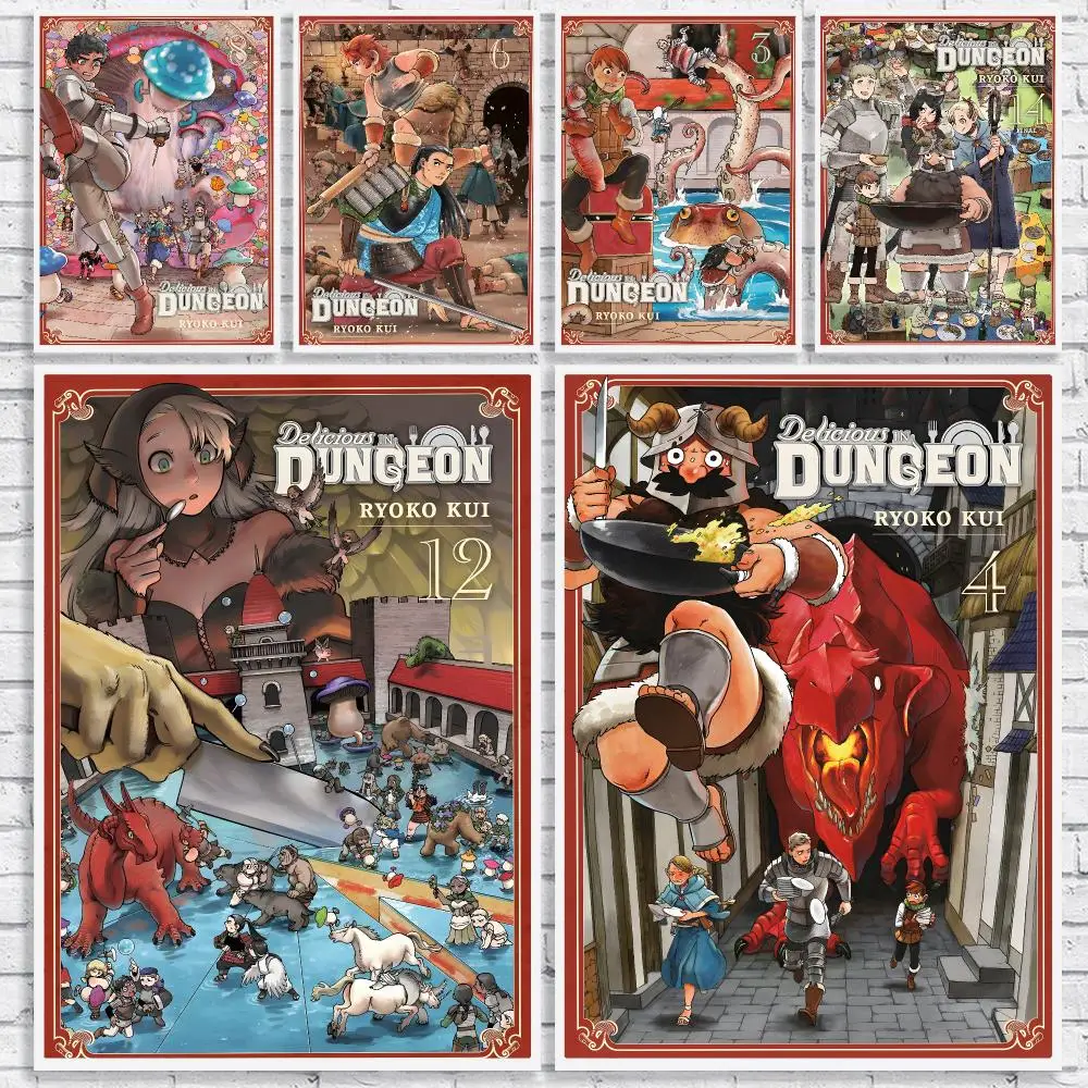 Painting Calligraphy High-Quality Canvas Wall Mural Crease-Free For Living Room Bedroom Interiors Anime D-Delicious In Dungeon