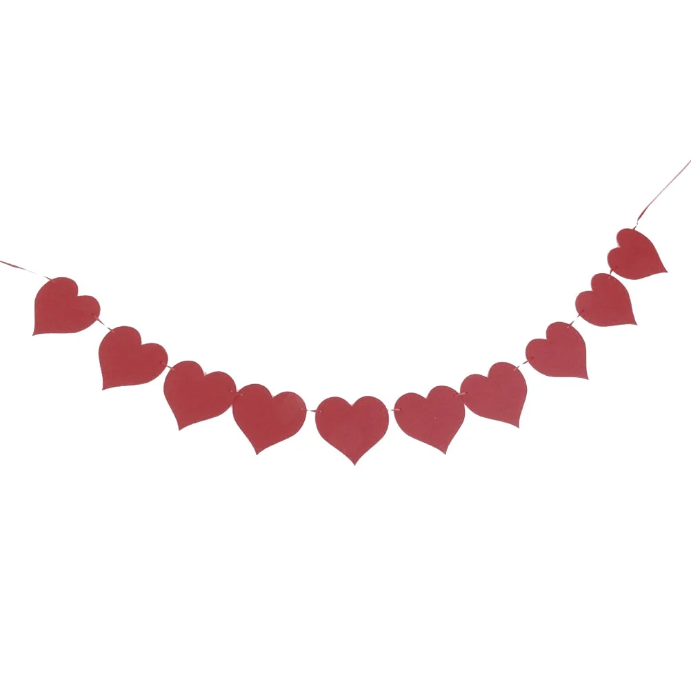 Fireplace Decor Wedding Decorations Red Heart Bunting Love Party Banner Christmas