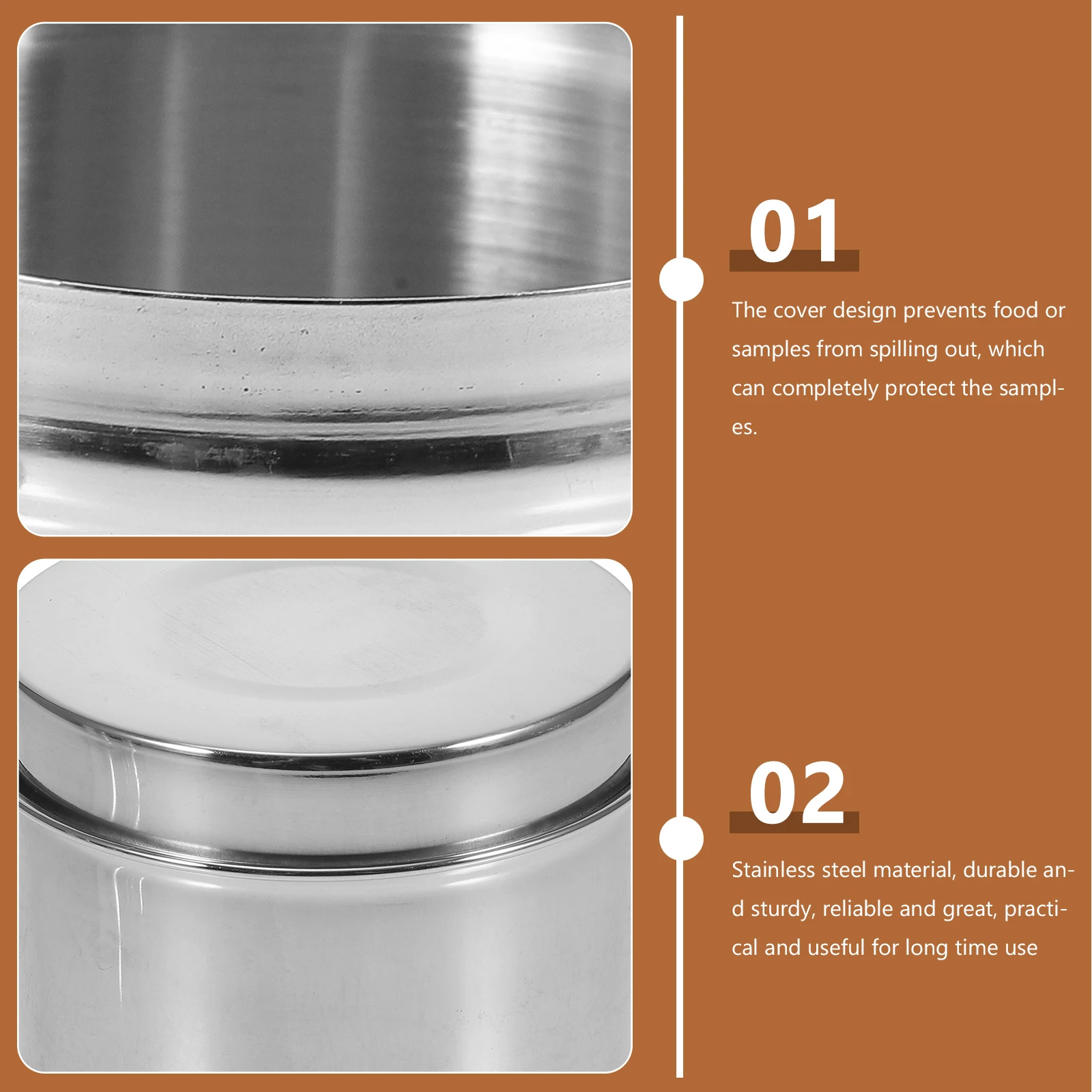

4 Pcs Stainless Steel Sample Boxes Food Storage Containers Airtight Fridge Kitchen Huge Glass Safe Long Term Use