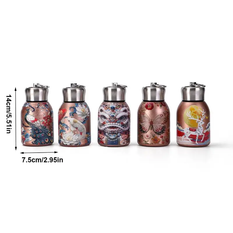 

Double-Layer Vacuum Handy Cup Stainless Steel Insulated Cups 300ml Portable Pocket Cup Insulated Cup Outdoor With Lifting Ring