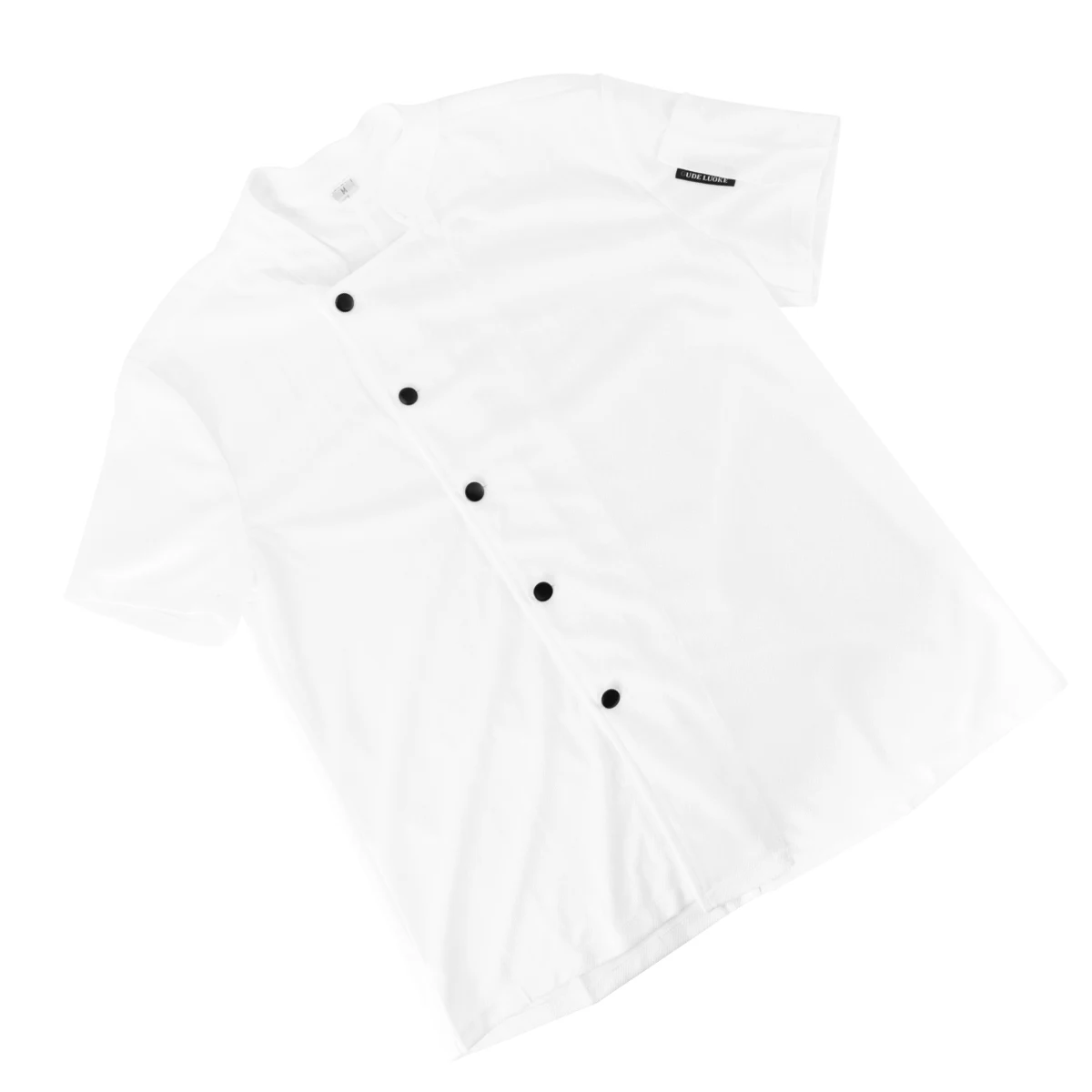 

Chef Uniform Breathable Polyester Mesh Short Sleeve Solid color Hotel Cook Jacket Anti wrinkle Practical Design