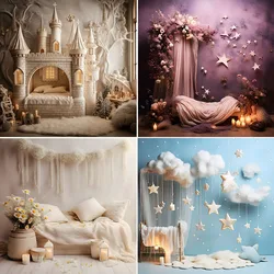 Mehofond Photography Background Glitter Stars Clouds Castle Flowers Birthday Newborn Baby Portrait Decor Backdrop Photo Studio