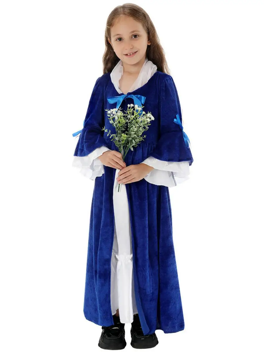 Medievale loween rinascimentale per bambini vintage lungo Dr New Sle Festival Par Performance Artistico etnico Dr. da donna