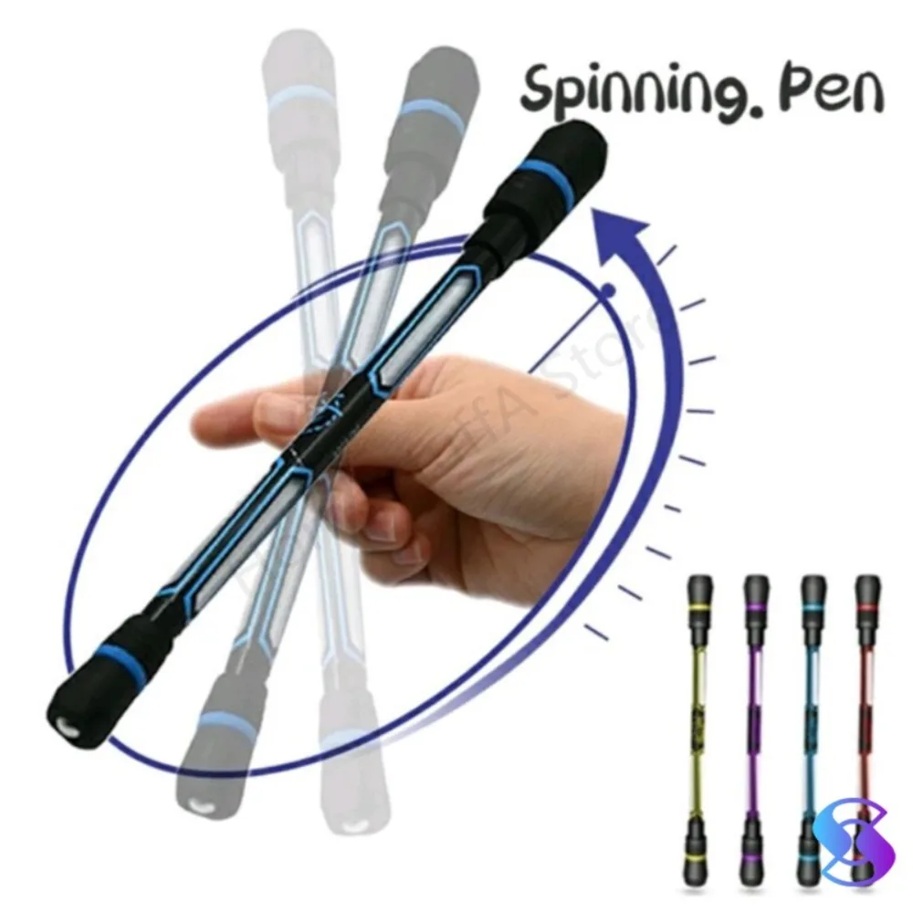 10pc 0.5mm Spinning Pen Hand Spinner Toy Release Pressure Student Child Stationary Plastic Rotating Writing Pens Party Fans