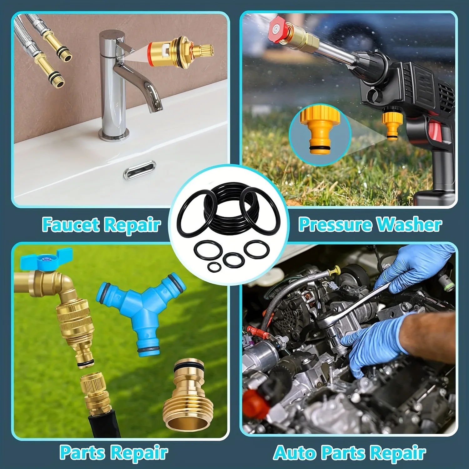 1540pcs Rubber O-Ring Kit with Oil Resistant Wear Belt 4 Screwdrivers Included Various Sizes Available for Mechanical Sealing