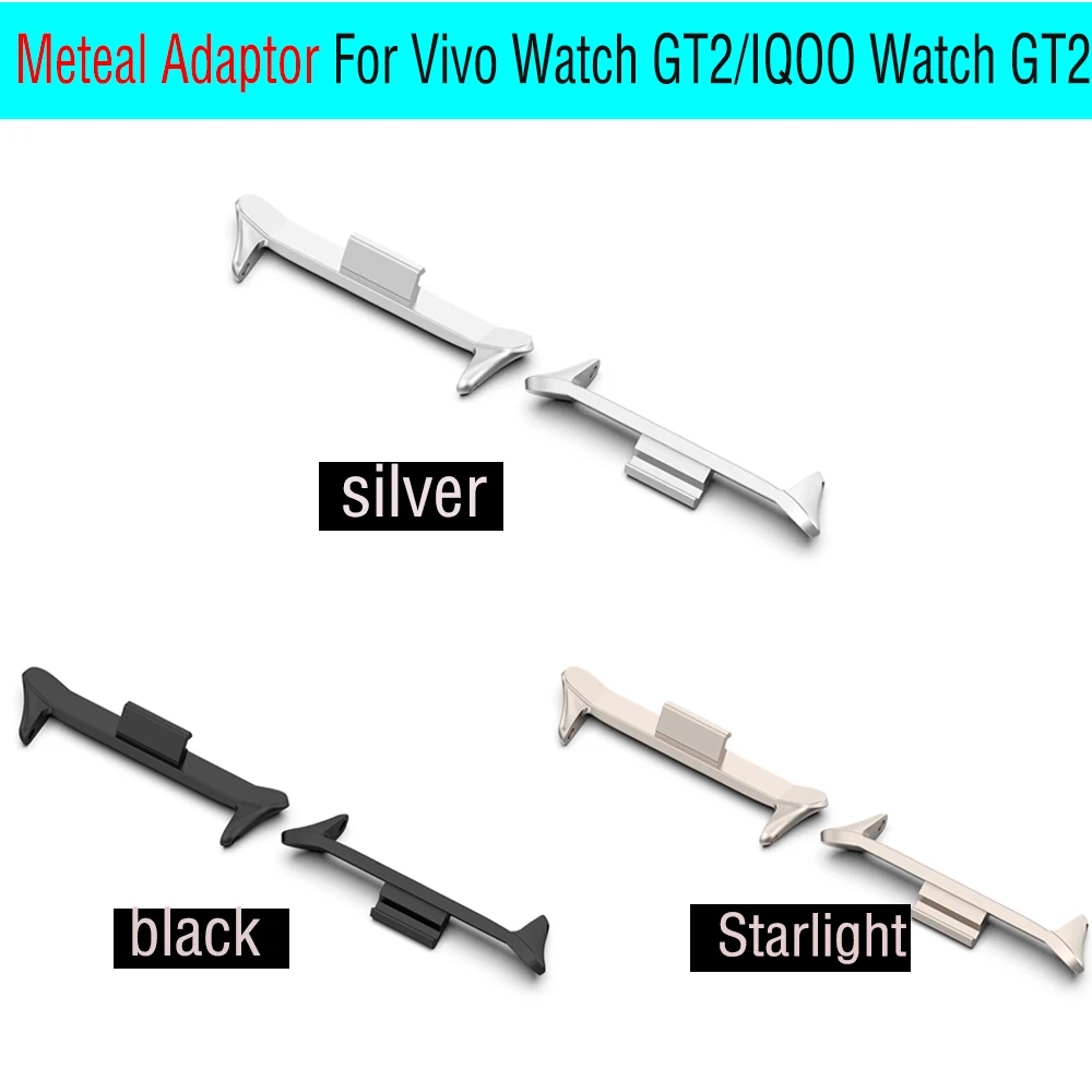 1 زوج موصل محول ل Vivo IQOO ساعة GT 2 رئيس الحبوب الفولاذ المقاوم للصدأ التوصيل ل Vivo WatchGT2 محول 22 مللي متر عرض معصمه #1