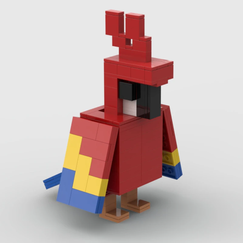 219pcs MOC Red Parrot Miniature World Building Blocks Christmas Gift Highly Detailed Creative Project for Enthusiasts Educationa