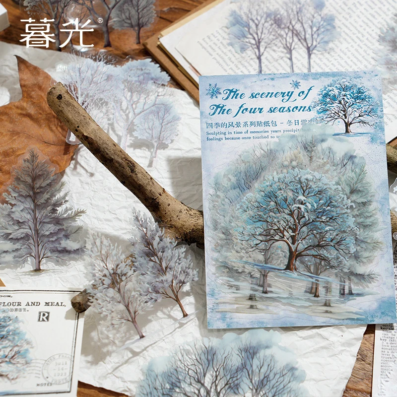 20 Stück/Packung Aufkleber mit Landschaftsmotiven für alle Jahreszeiten, DIY handgefertigtes Album, Scrapbooking, Dekorpapierzubehör