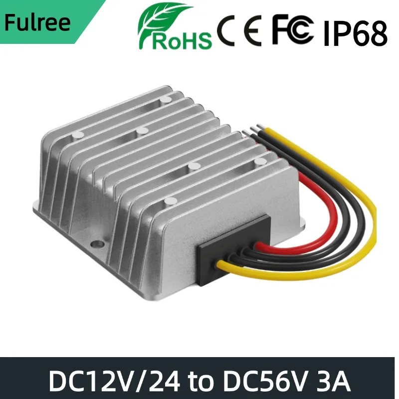 DCVoltage DC 12V(10V-16V) Step Up to 56V3A 168W Waterproof Car Power Supply Electronic Boost Transformer for Golf Cart Club Car