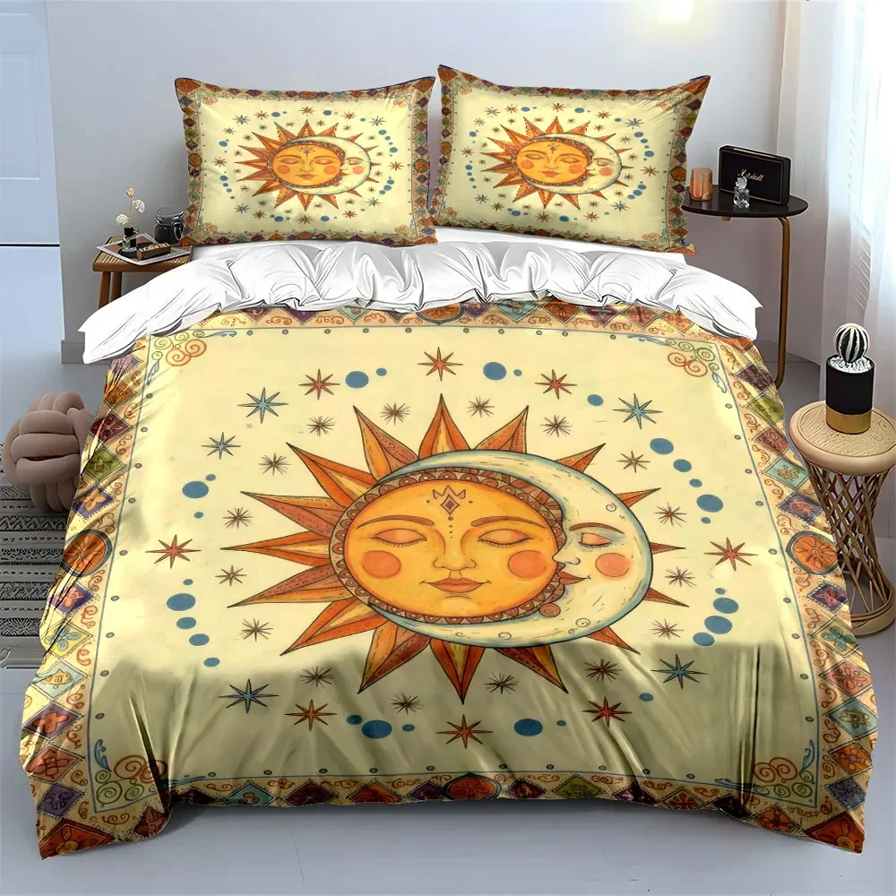 

Sun and Moon Tapestry Set Soft Comfortable Duvet Cover Bedding Set Included 1*Duvet Cover & 2*Pillowcases, gift