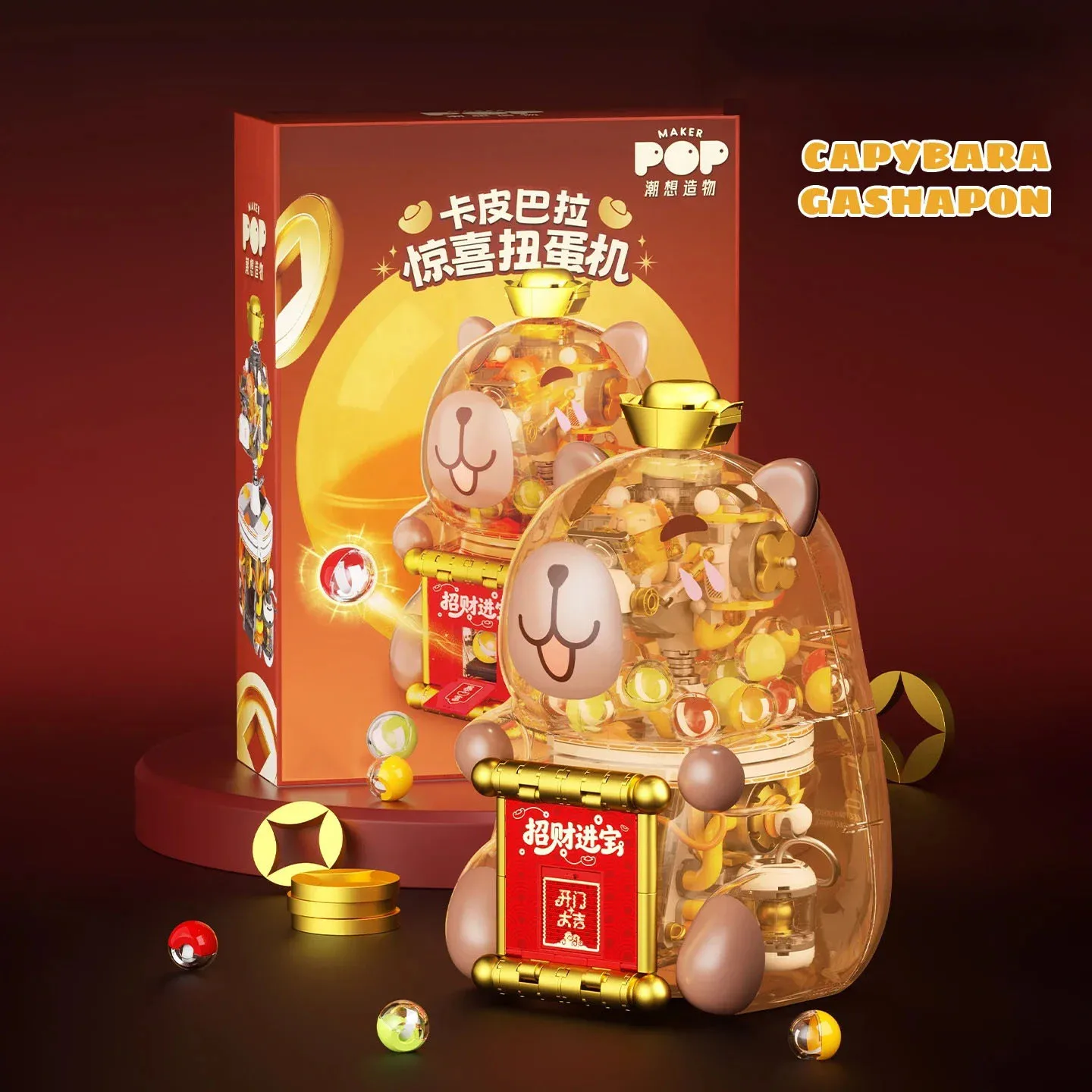 

New Capybara Surprise Capsule Toy Gacha Machine Building Blocks Desktop Ornaments Teens Assembly Educational Toys Holiday Gifts