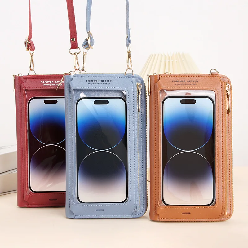 

Touch Screen Cell Phone Purse Women Crossbody Wallet PU Leather Cell Phone Bag Mini Wallet Card Holder Fashion Shoulder Bag