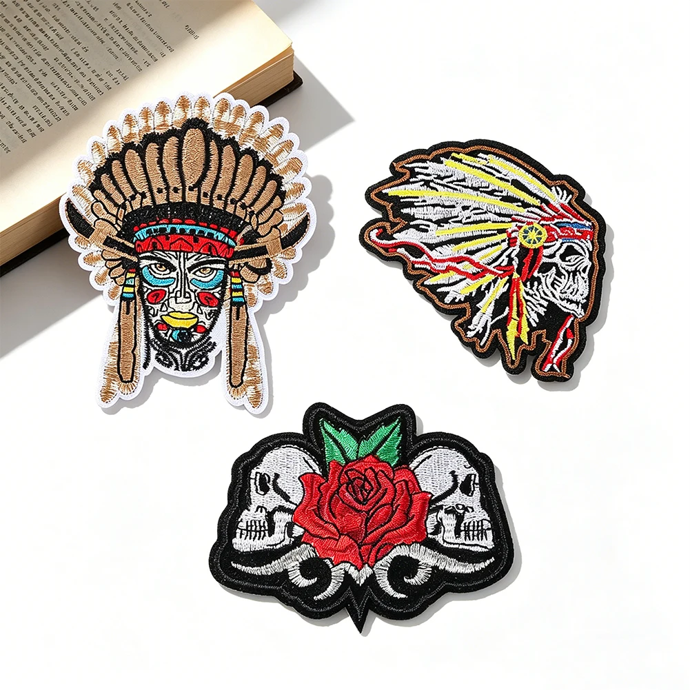 Vintage Indianer-Stammes-Emblem zum Aufbügeln oder Aufnähen, Dekoration für T-Shirts, Jeans, Jacken, Rucksäcke, Hüte, Bastelgeschenk – Detail 2
