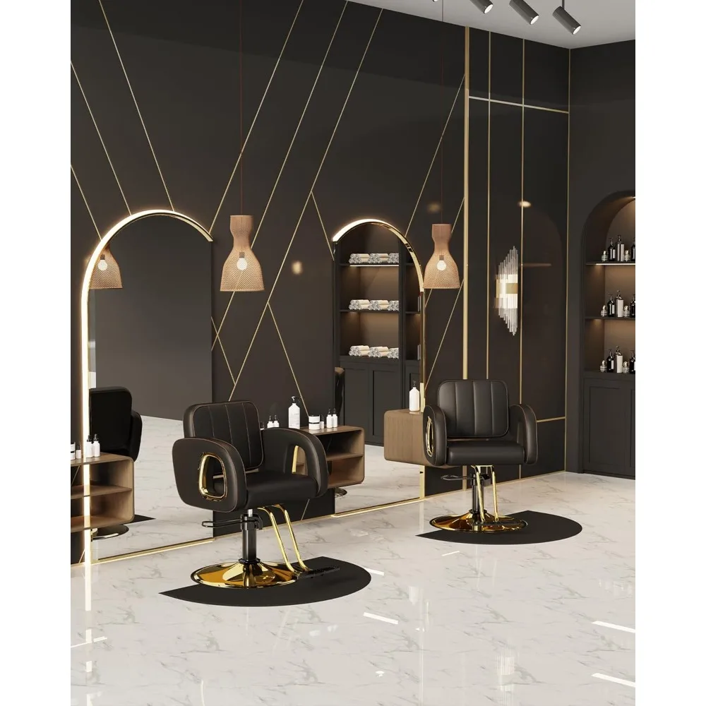 

Black and Gold Salon Chair for Hair Stylist, with Comfortable Cushion, Upgraded Heavy Hydraulic Pump, 360 Degree Rotation