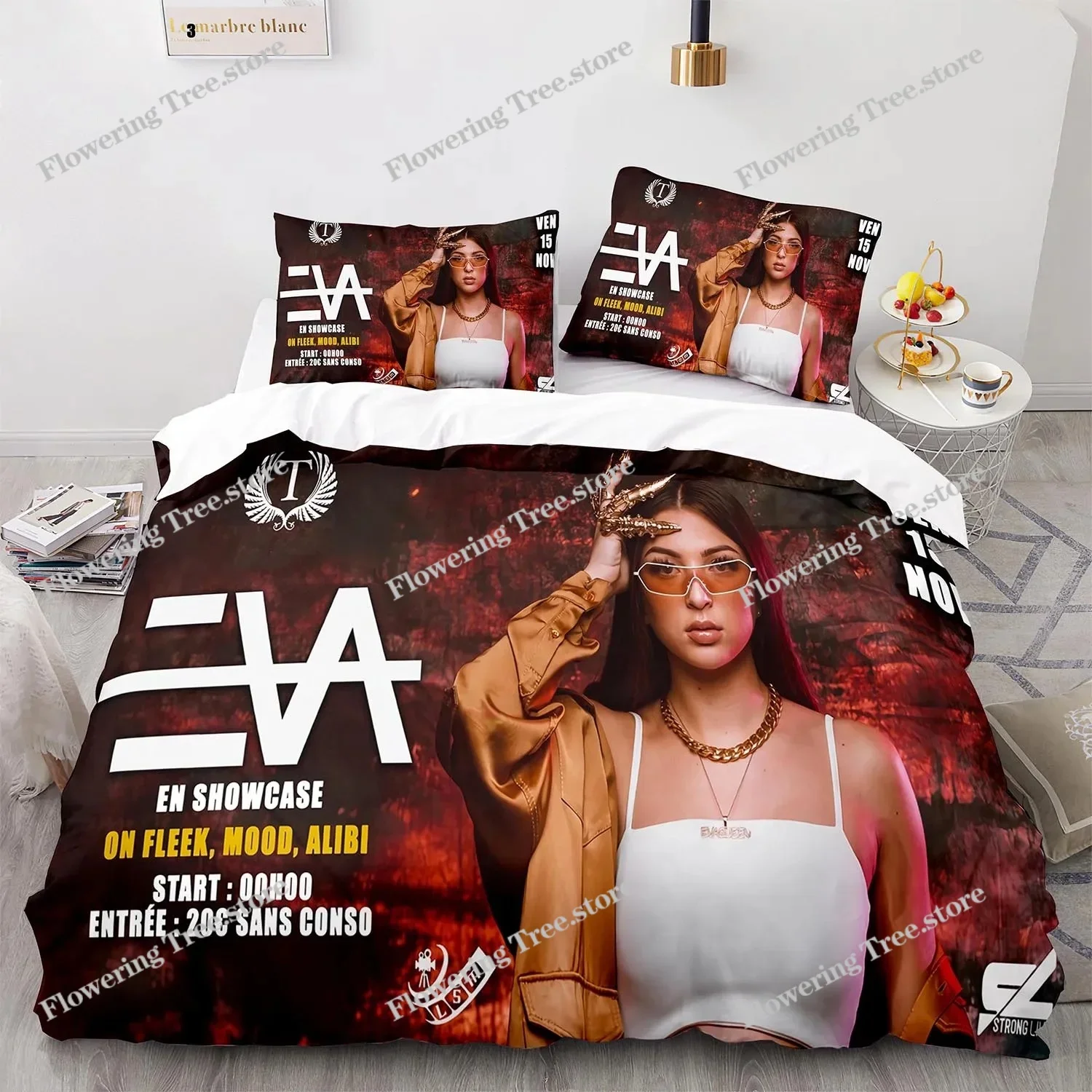 Eva Queen Bedding Sets for Boys Girls Bed Linen Queen King Full Twin Single Size New Anime Kamado Nezuko Duvet Cover Sets