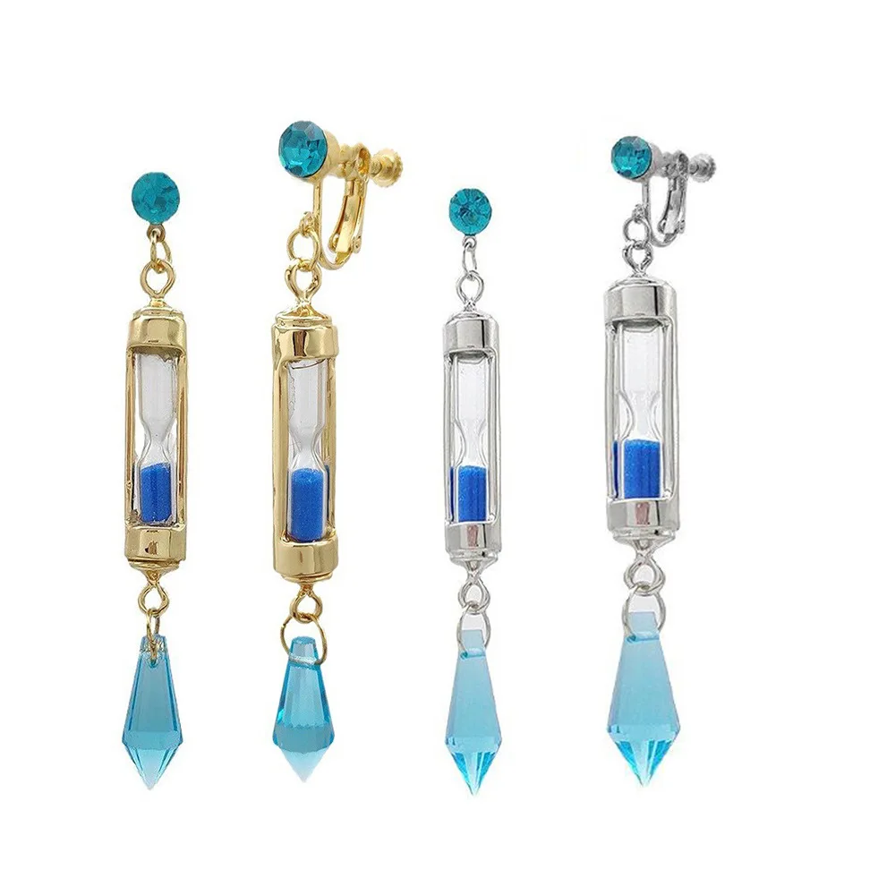 Anime Vanitas Earrings The Case Study of Vanitas No Karte Props Hourglass Earrings Ear Cuff Cosplay Jewelry Ear Studs Gifts