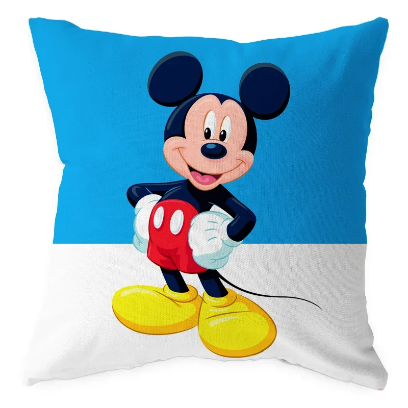 Disney Cartoon Pillowcase Hugging Pillowcase Mickey Minnie Cushion Cover Sofa Cushion Kindergarten Pillow Gift 40x40cm