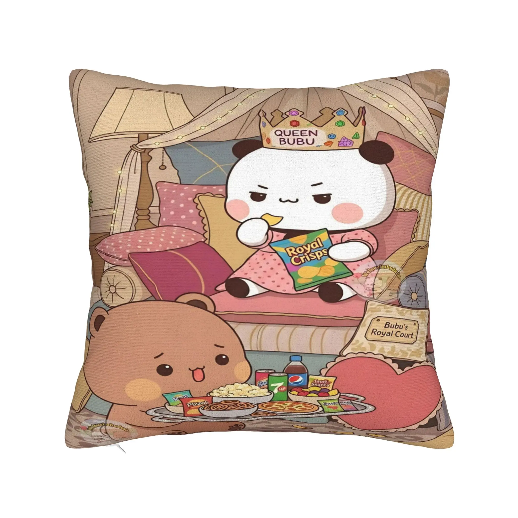 Pillow Cover Panda Bubu Dudu Pattern Graphic Cushion Cover  Kawaii Pillow Case For Office Car Home Decorative Pillowcases