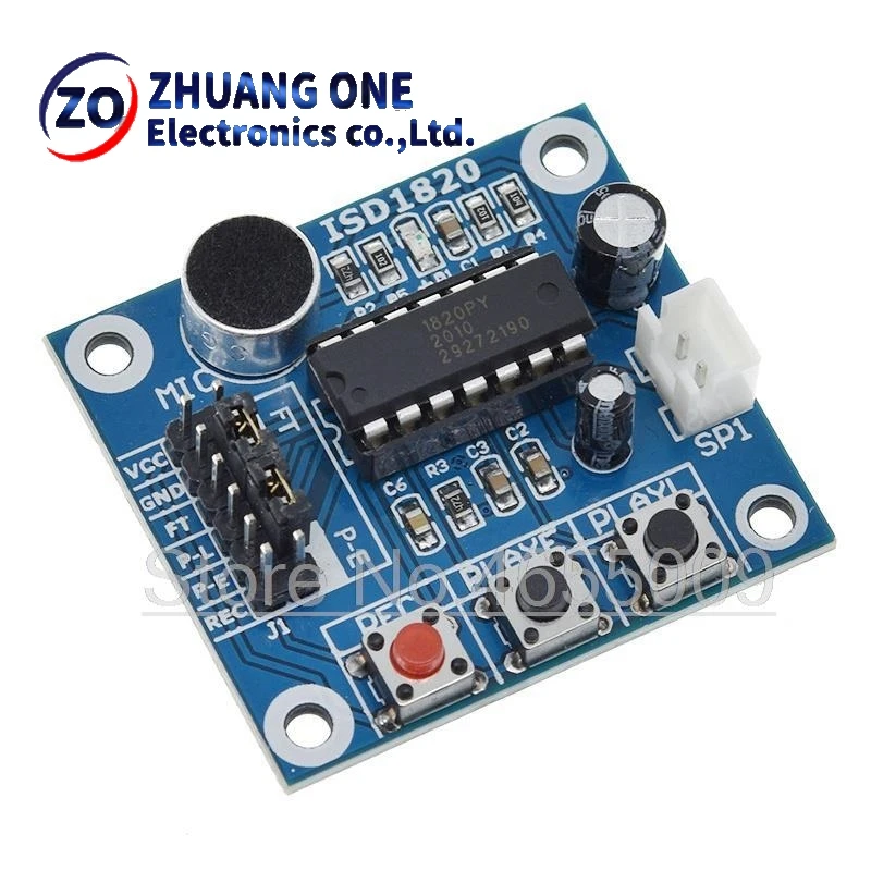 ISD1820 recording module voice module the voice board telediphone module board with Microphones + Loudspeaker for Arduino