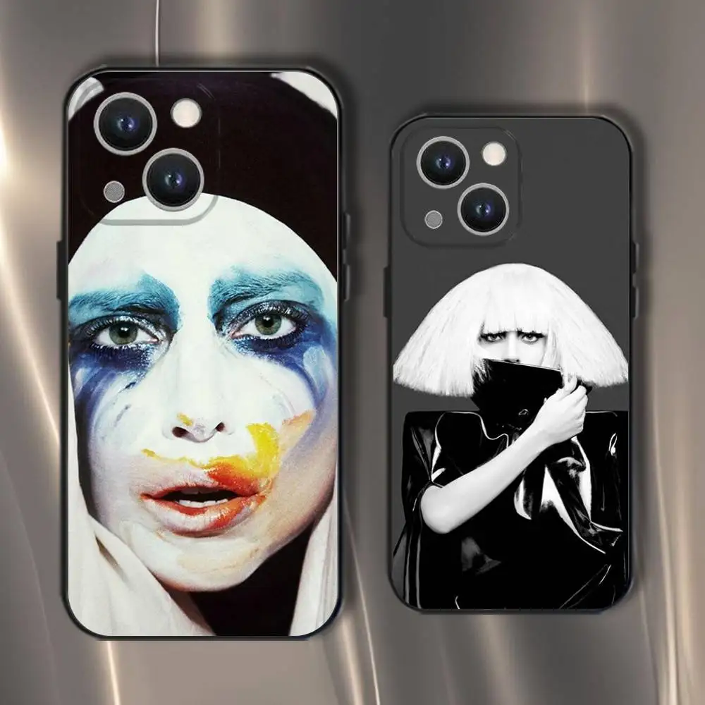 

Singer L-Lady G-Gaga Phone Case For iPhone 16,15,14,13,12,11,Pro,XS,Max,XR,Plus,E,SE4,Mini Black Soft Cover